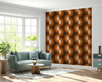 A contemplative 1970s style wallpaper mural for a feature wall., GD4815