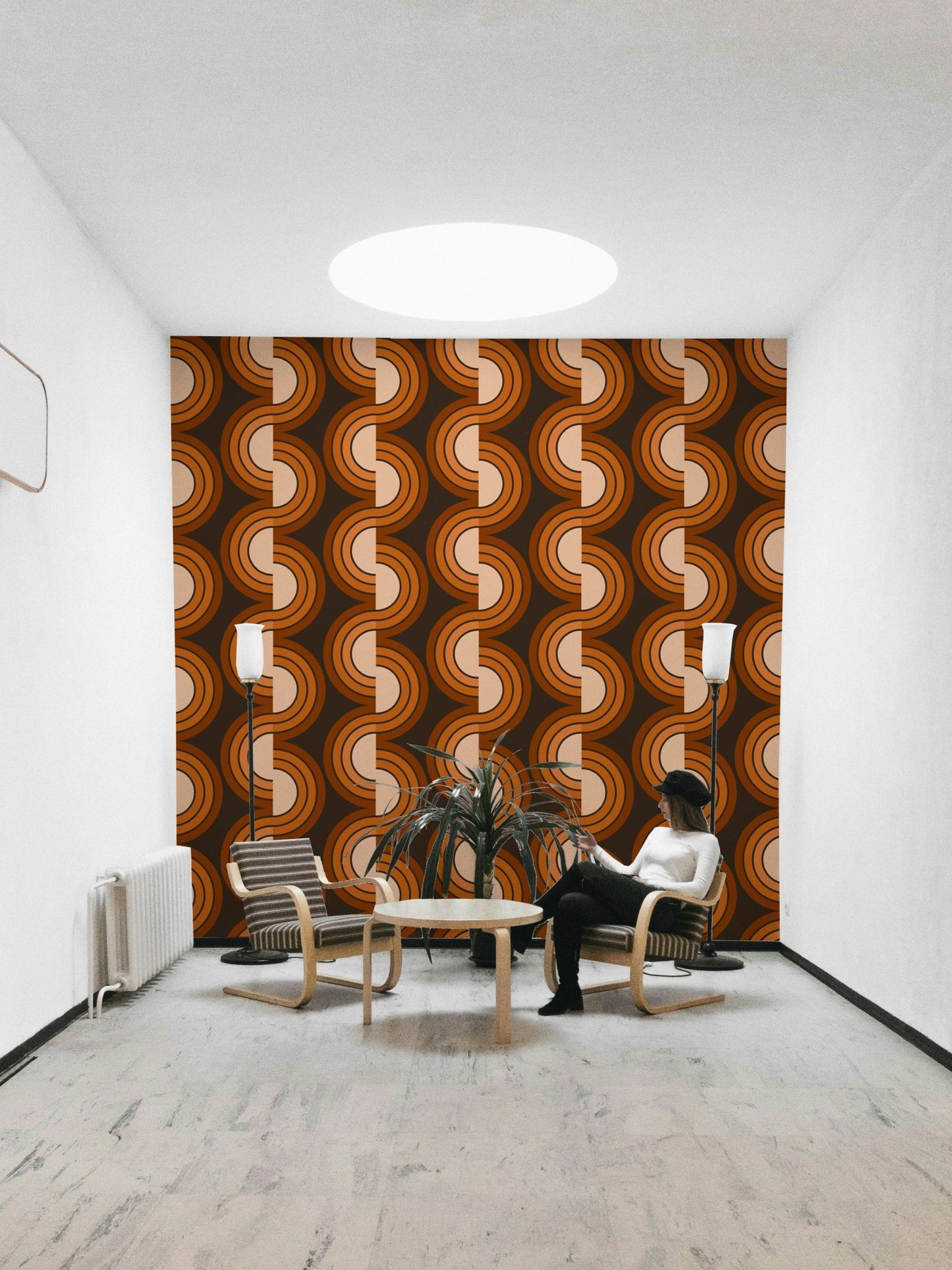 A calming vibrant pattern wallpaper mural that defines a space., GD4815