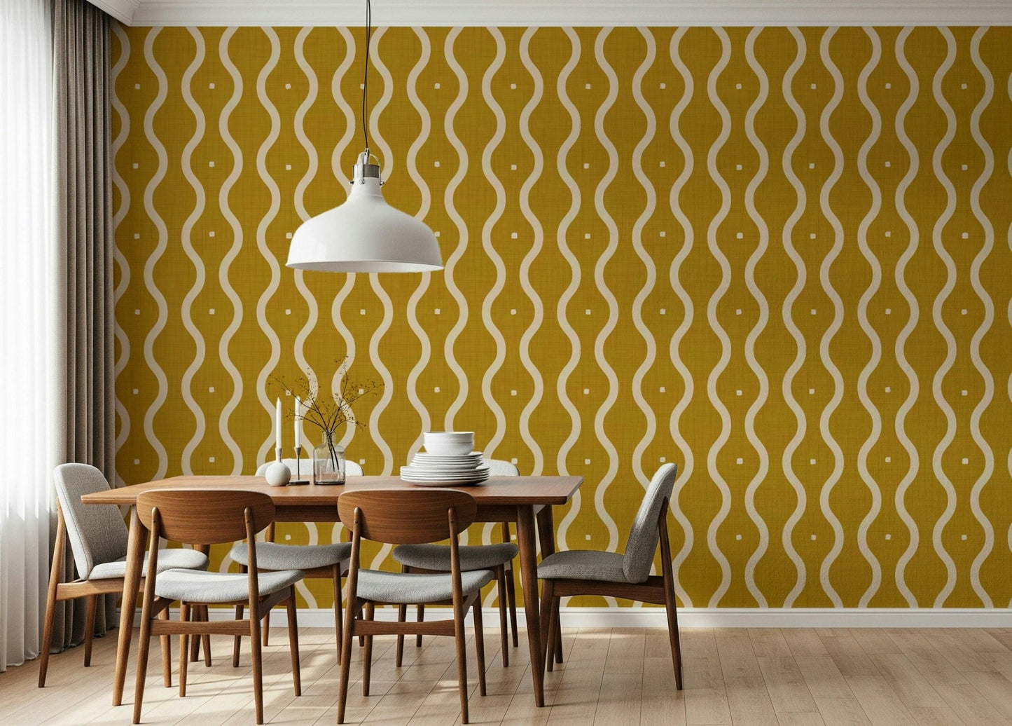 Groovy Golden Waves Wallpaper⁠