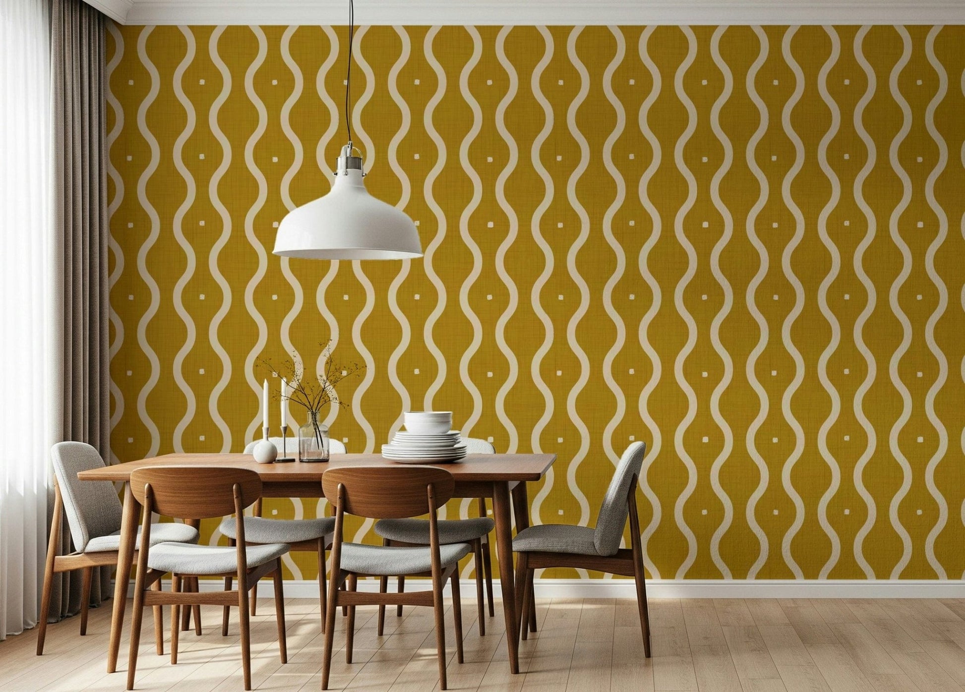 Groovy Golden Waves Wallpaper⁠