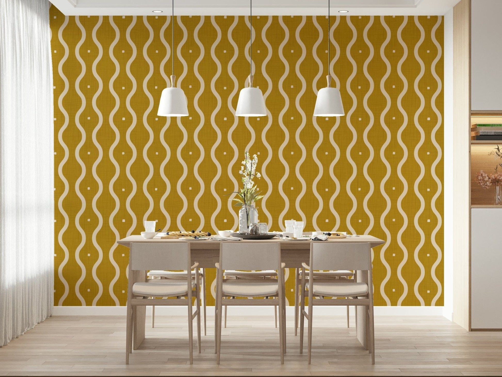 Groovy Golden Waves Wallpaper⁠