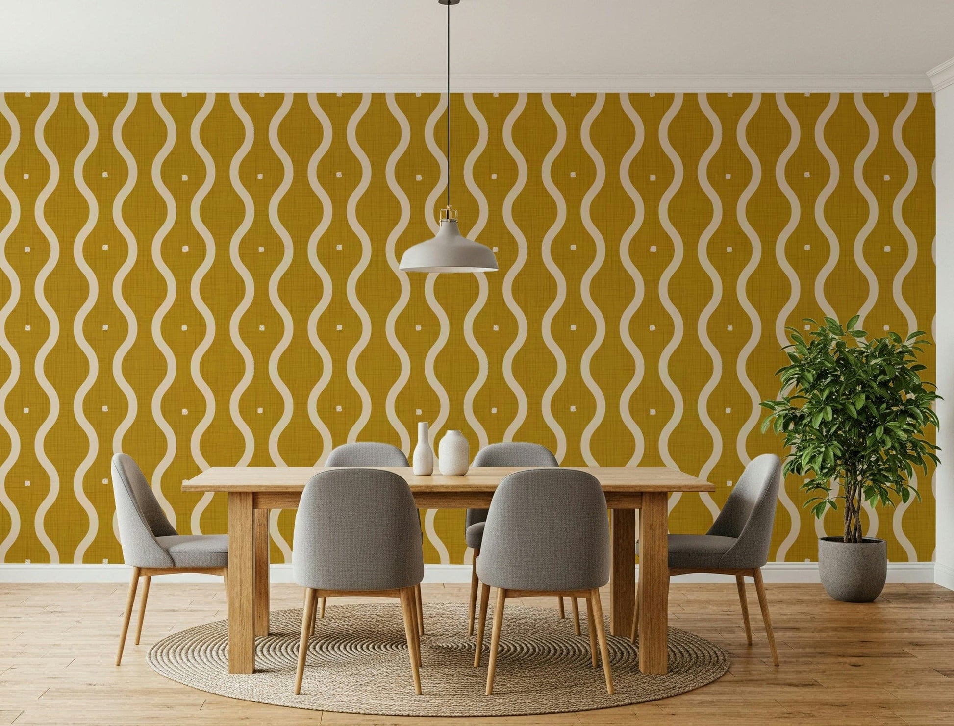 Groovy Golden Waves Wallpaper⁠