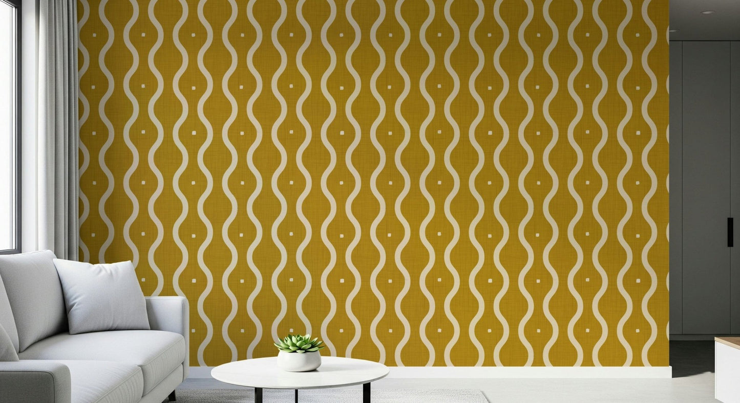 Groovy Golden Waves Wallpaper⁠