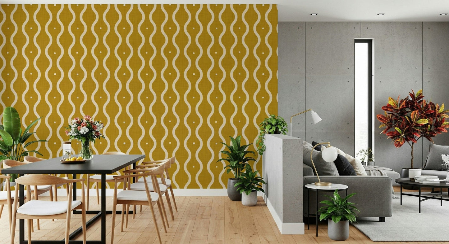 Groovy Golden Waves Wallpaper⁠