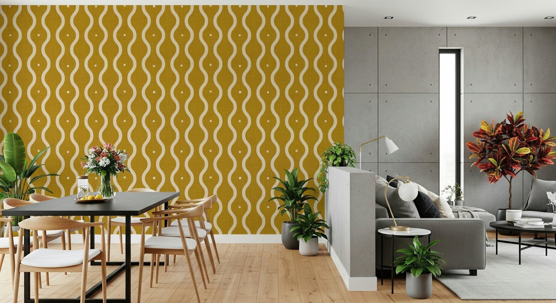 Groovy Golden Waves Wallpaper⁠