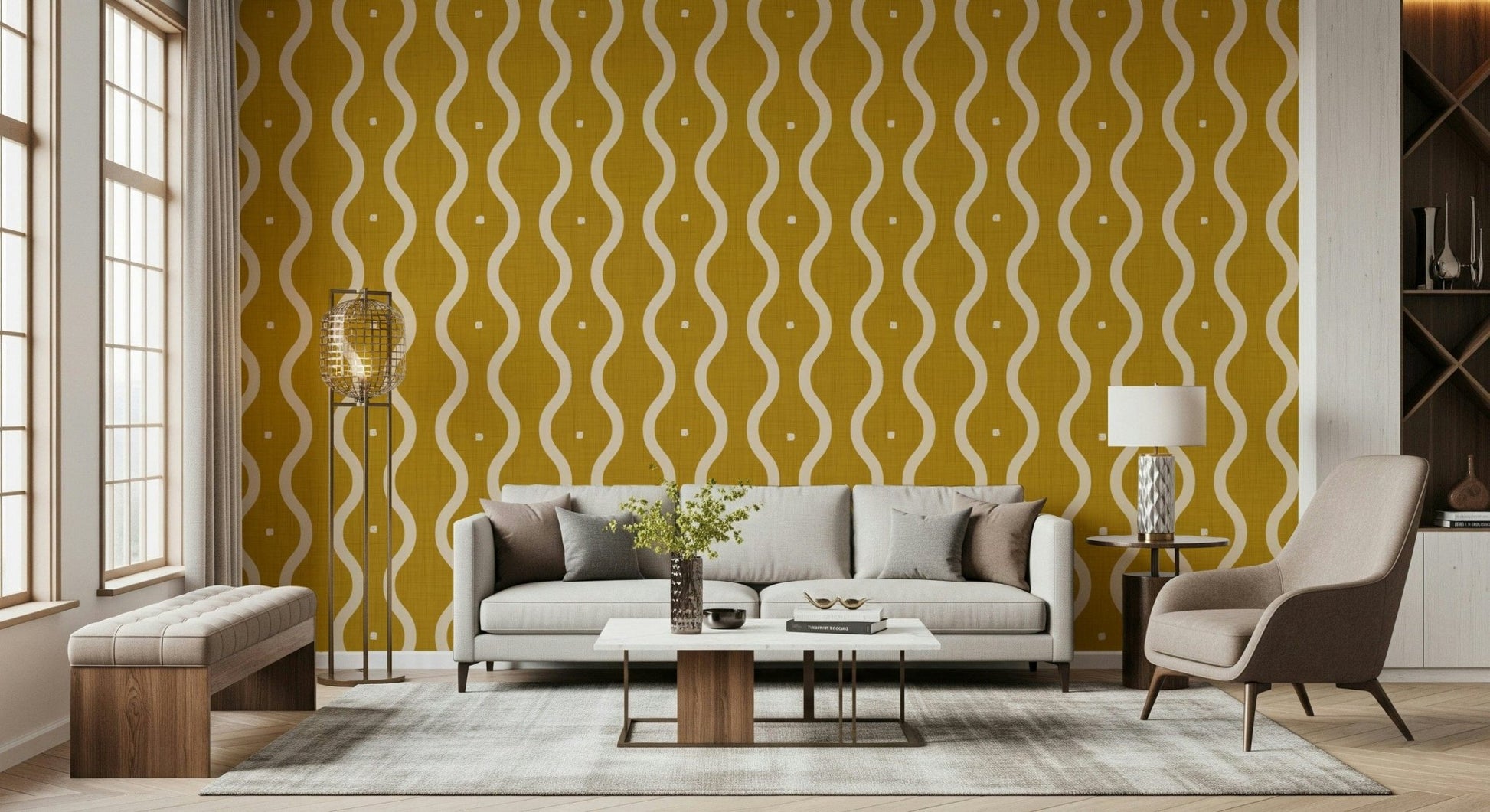 Groovy Golden Waves Wallpaper⁠