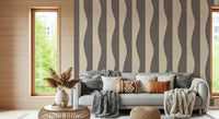 Groovy Stripes wallpaper for walls monochrome flowing lines design.