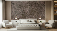 Grunge Finish mural texture detail in a minimalist bedroom setting.