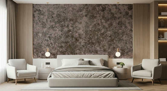 Grunge Finish mural texture detail in a minimalist bedroom setting., GD6095