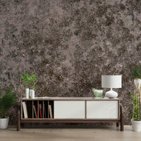Distressed plaster peel and stick wallpaper in a stylish loft.