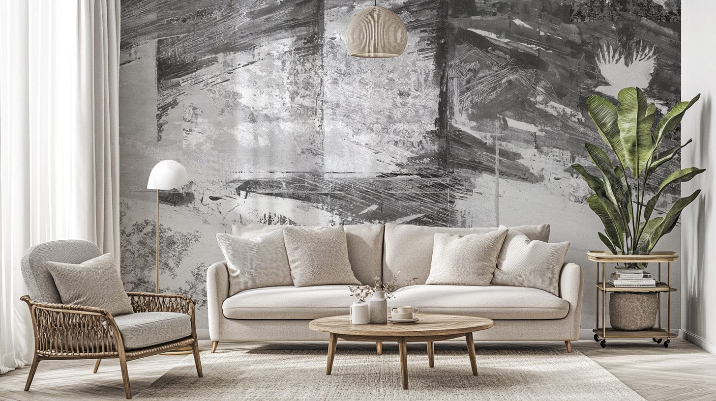 Edgy grunge fusion wallpaper for bold, artistic interiors. B632
