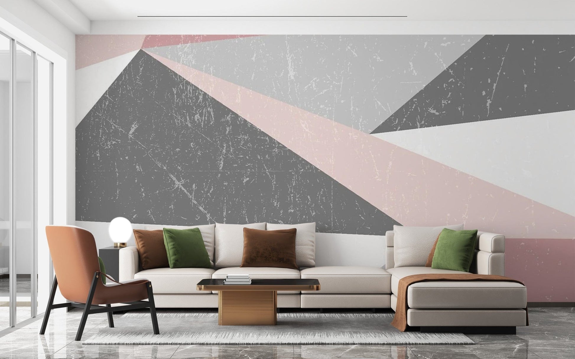 Grunge Textured Triangle Wall Mural abstract-04
