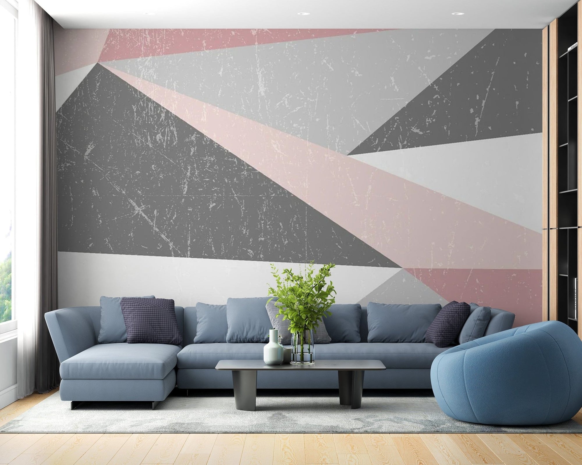 Grunge Triangle Scandinavian Wallpaper Mural abstract-04
