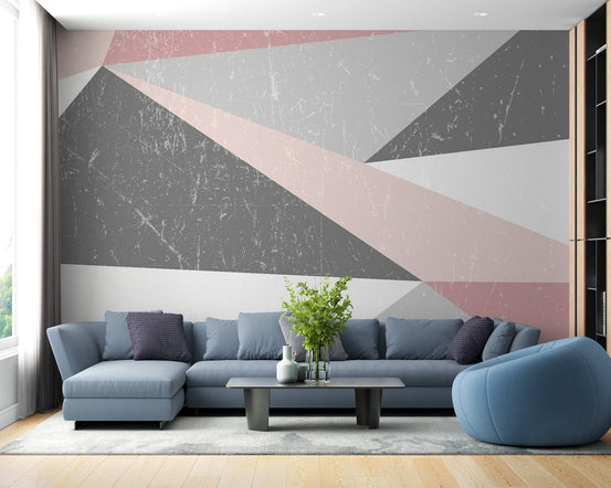 Grunge Triangle Scandinavian Wallpaper Mural abstract-04
