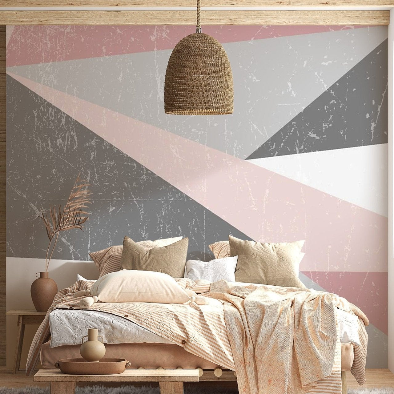 Stylish Scandinavian Triangle Pattern Mural abstract-04
