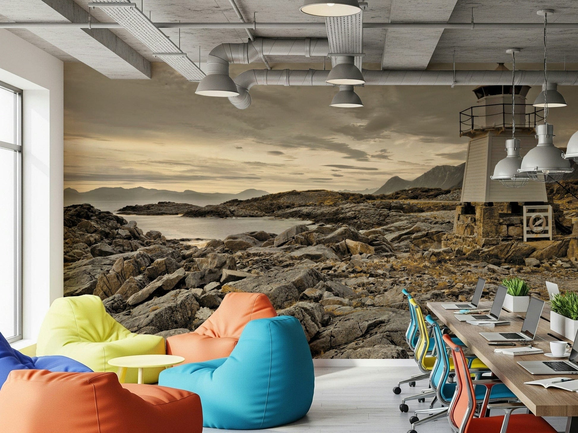 Guardian of the Coast Wall Mural featuring safety ring detail on tower.