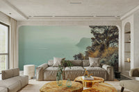 Detailed coastal vista wall mural.


