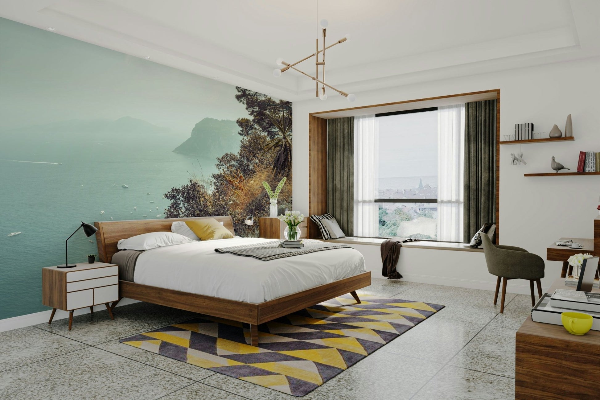 Dramatic cliffs overlooking the sea.

