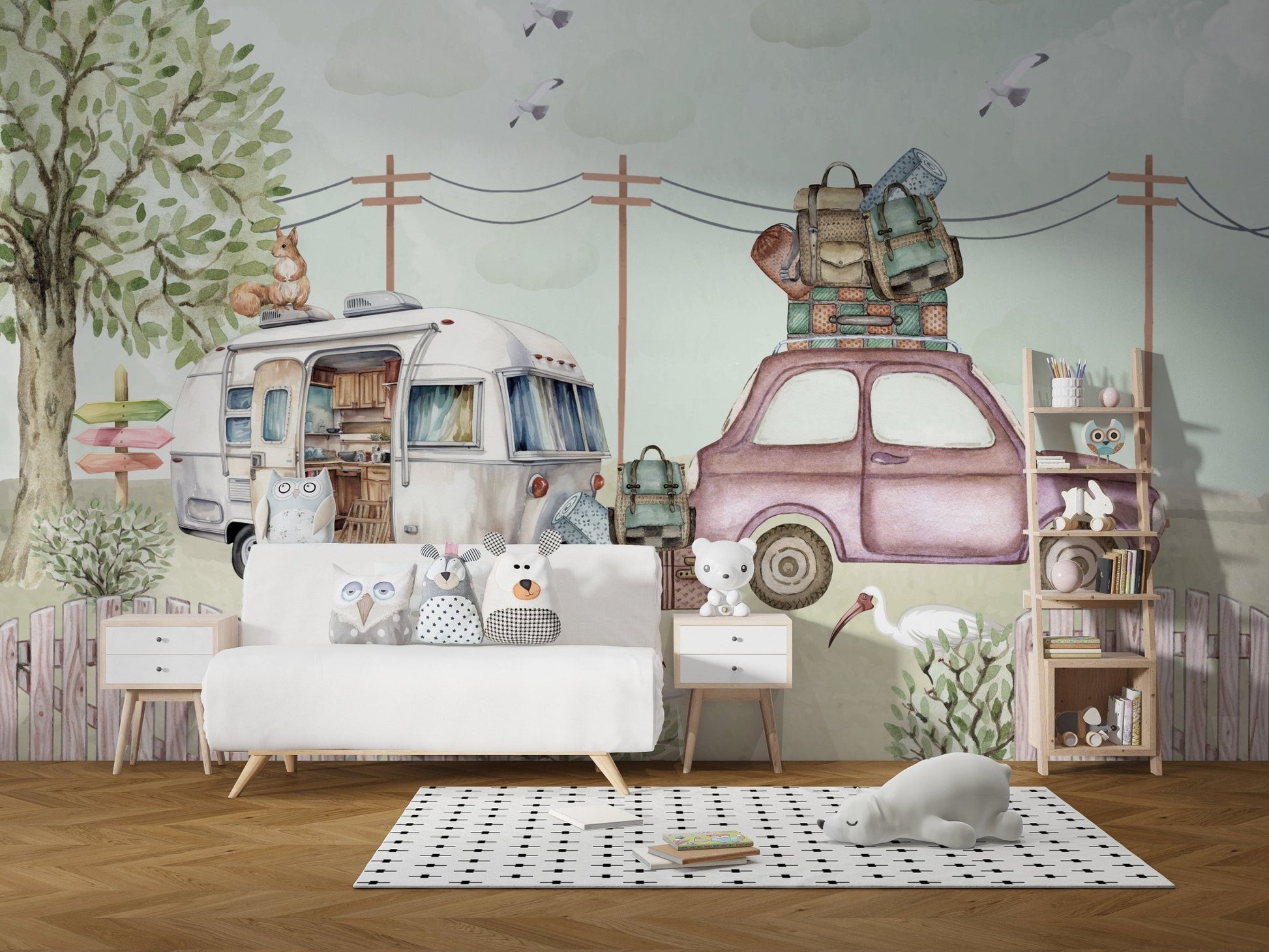 Play area wallpaper: Gypsy Caravan Capers art