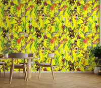 Mural wallpaper with warm beige and cream tones

