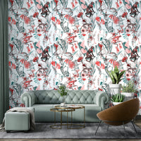 Hakuna Wallpaper with tropical leaf design

