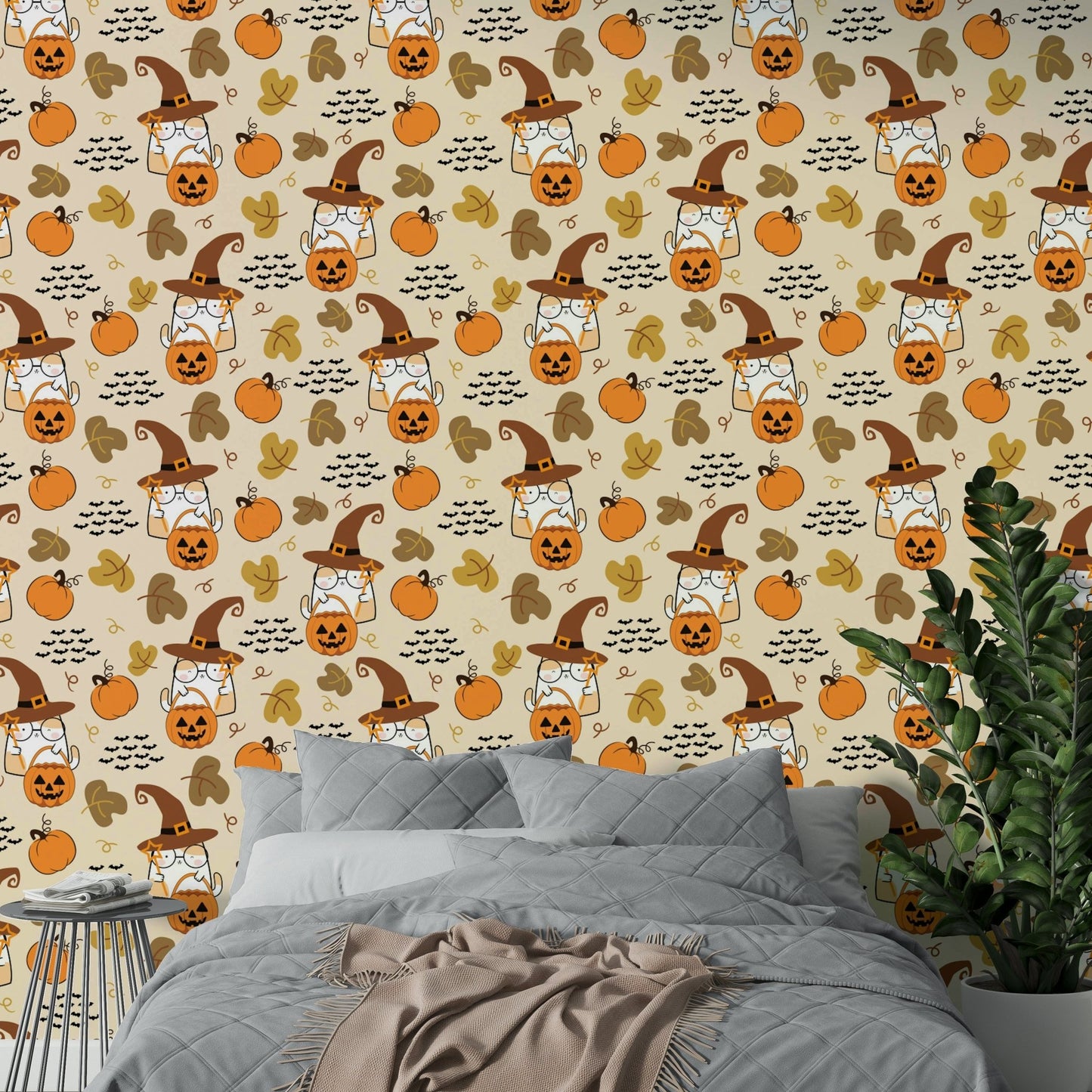 Halloween Cute Cats haunted wallpaper for walls
