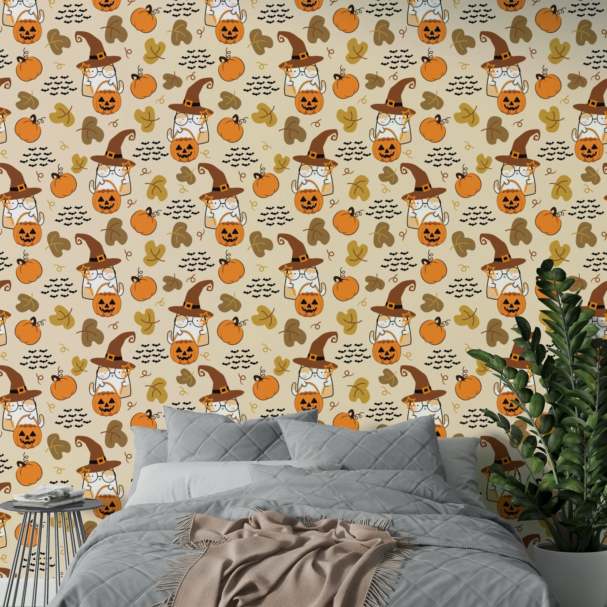 Halloween Cute Cats haunted wallpaper for walls