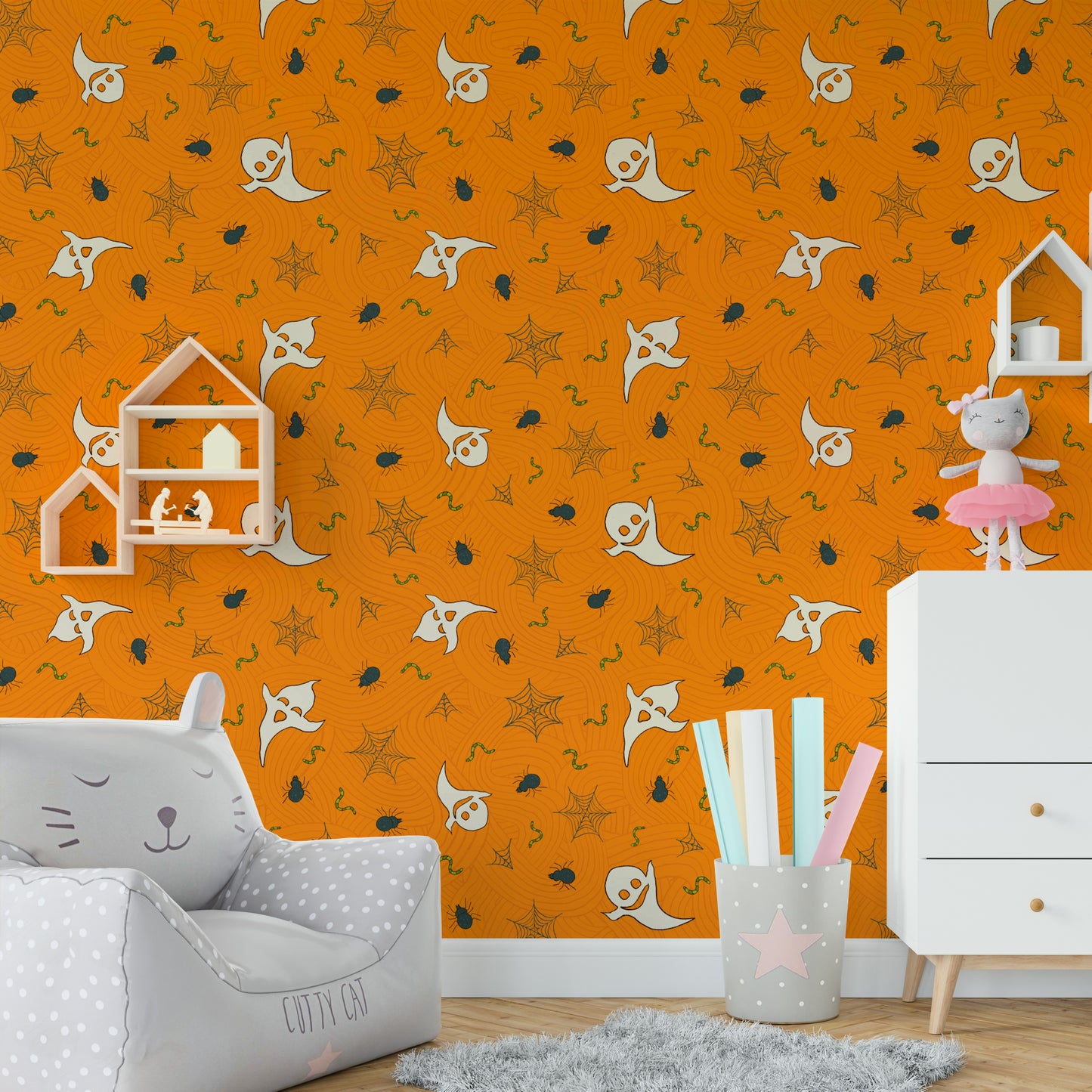 Halloween Haunt Party wallpaper on a wall

