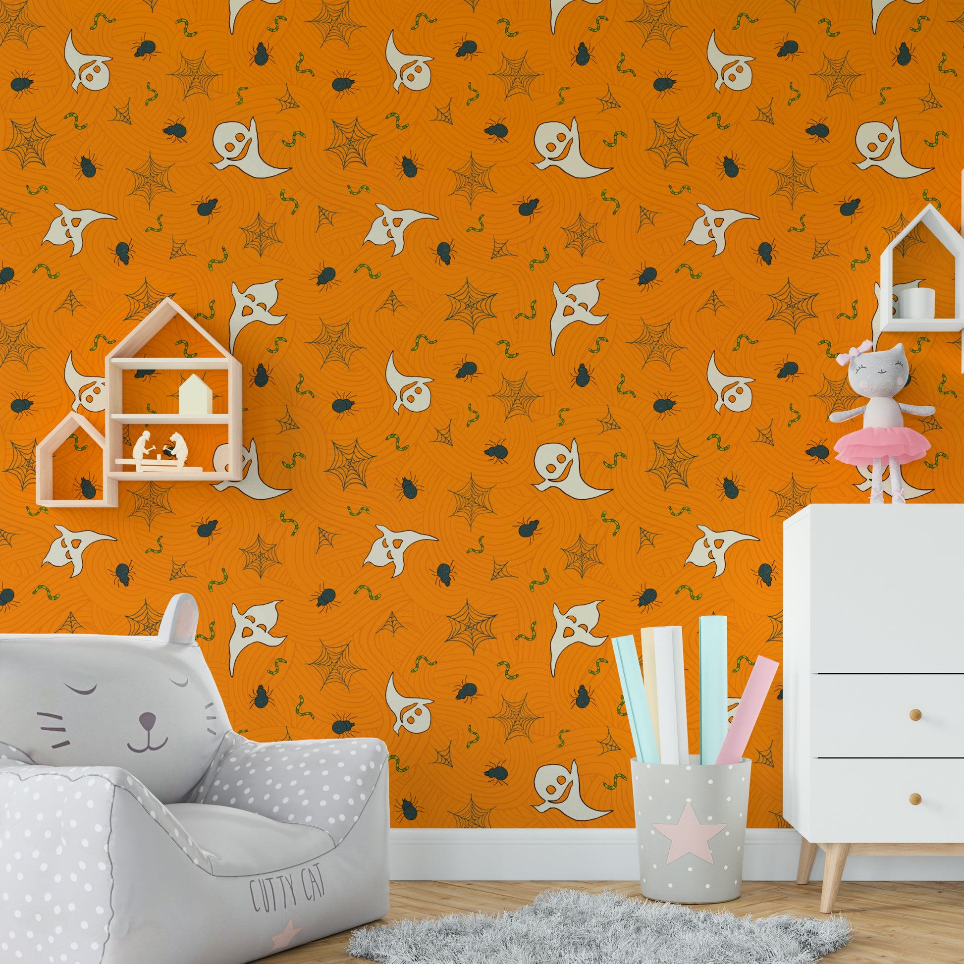 Halloween Haunt Party wallpaper on a wall

