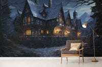 Halloween Haunted Cottage haunted wallpaper for walls