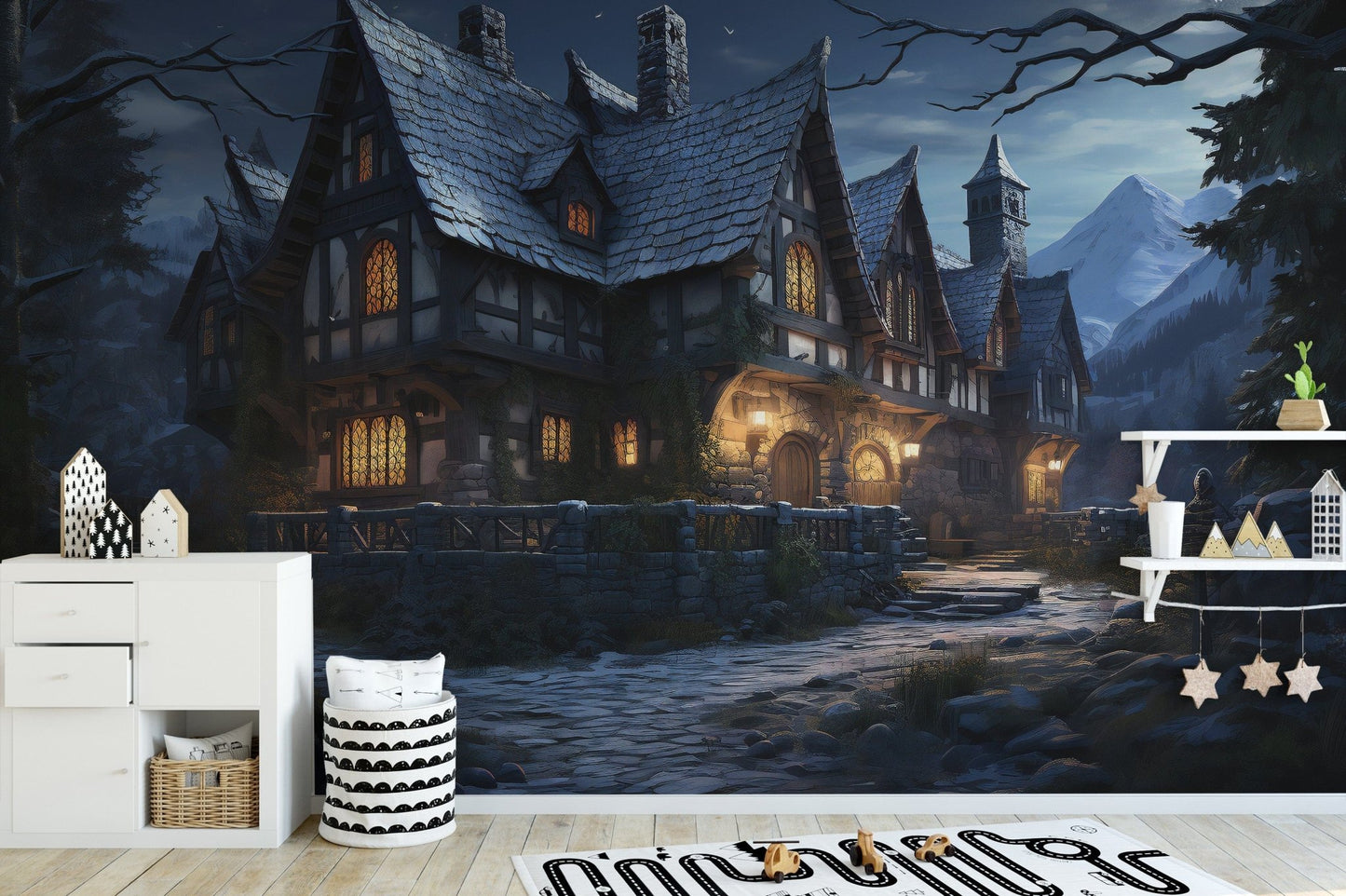 Halloween Haunted Cottage spooky wallpaper