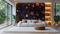 Halloween Pumpkins Owls creepy wall art