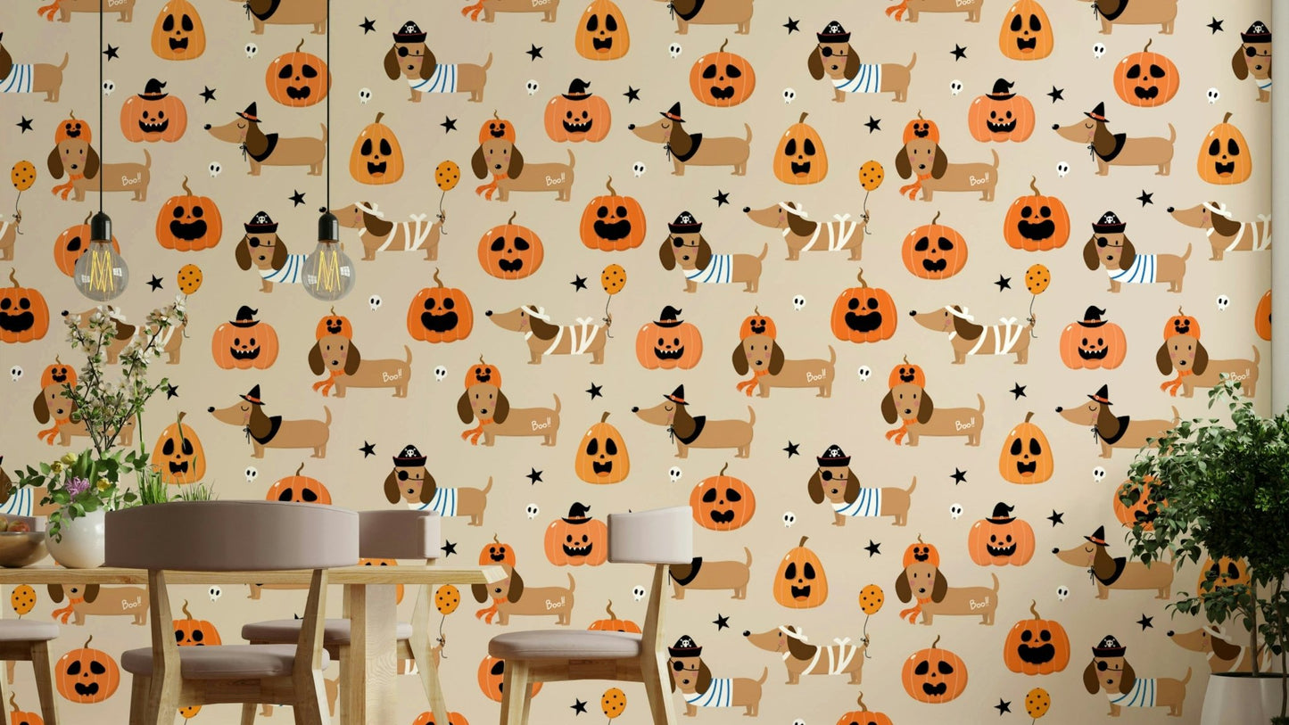 Halloween Pup Parade spooky wallpaper

