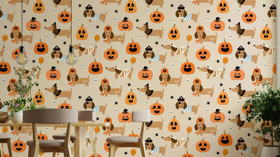 Halloween Pup Parade spooky wallpaper GD3165

