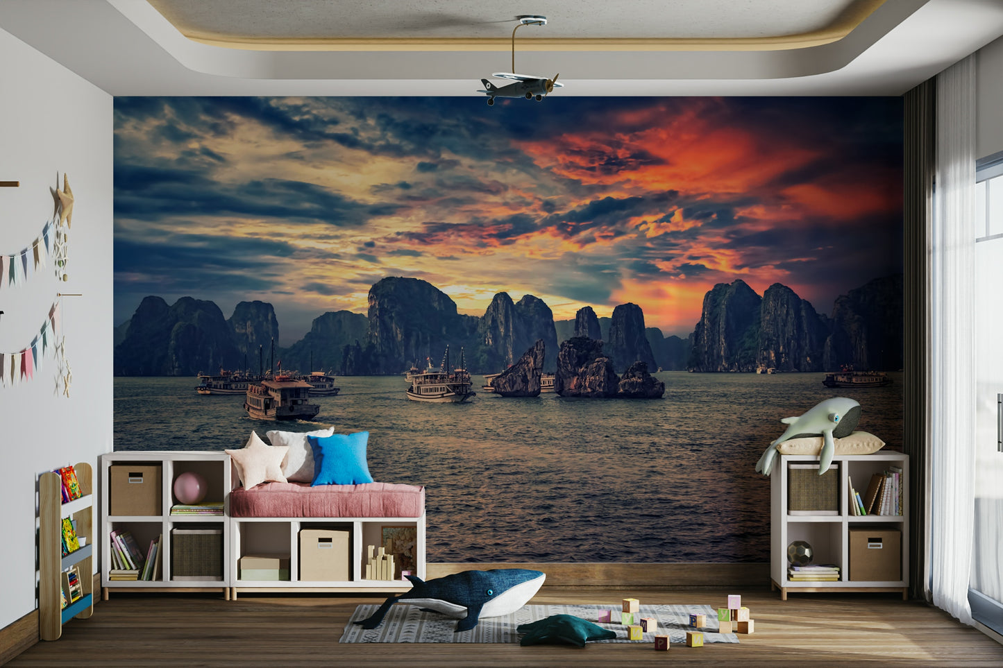 Halong Bay Sunset Wall Mural