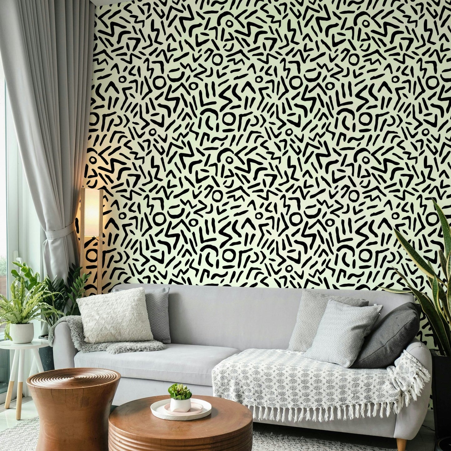 High-quality image of the hand drawn abstract tribal wallpaper

