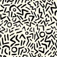 A seamless pattern of abstract tribal shapes on a wall

