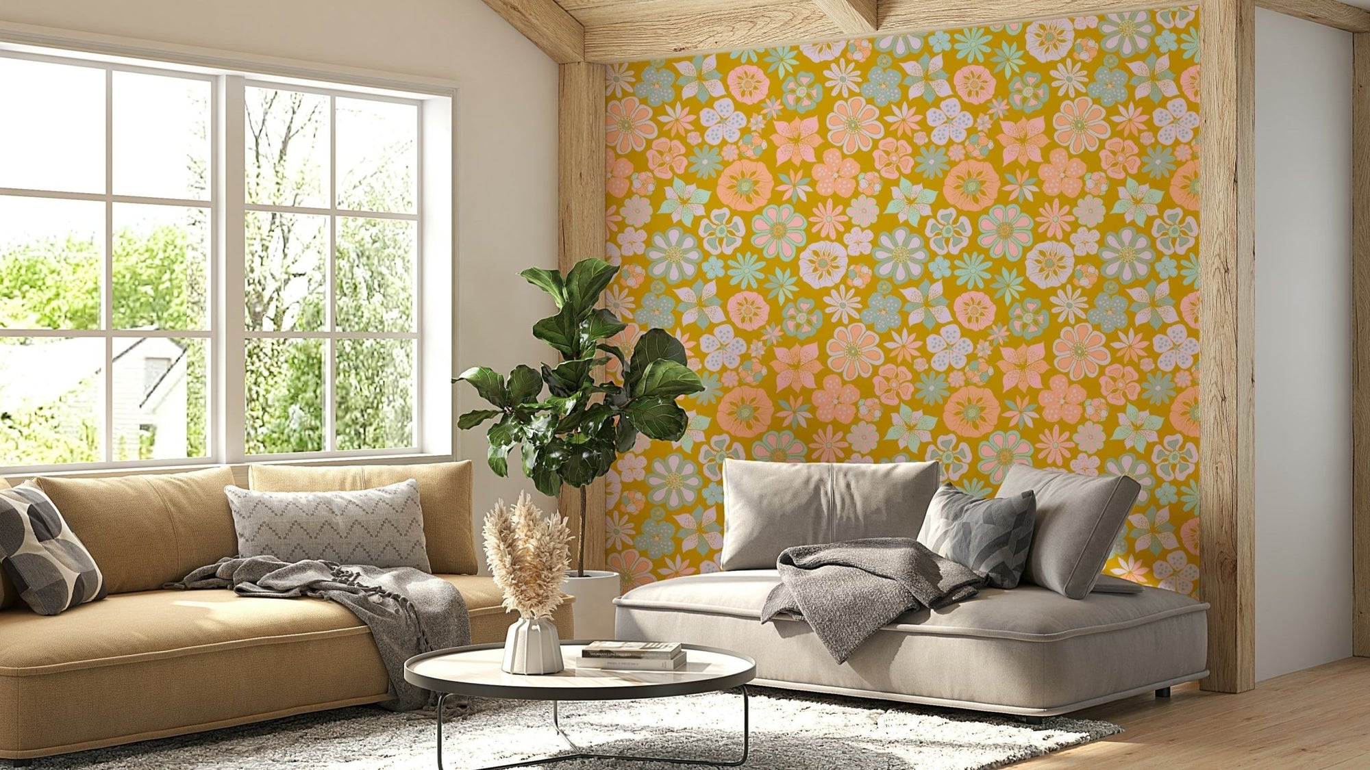 Wallpaper with a mix of vibrant and muted colors. GD3296

