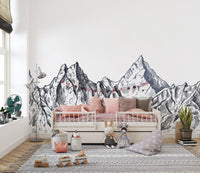 Mystic mountain wall mural design mountain-06
