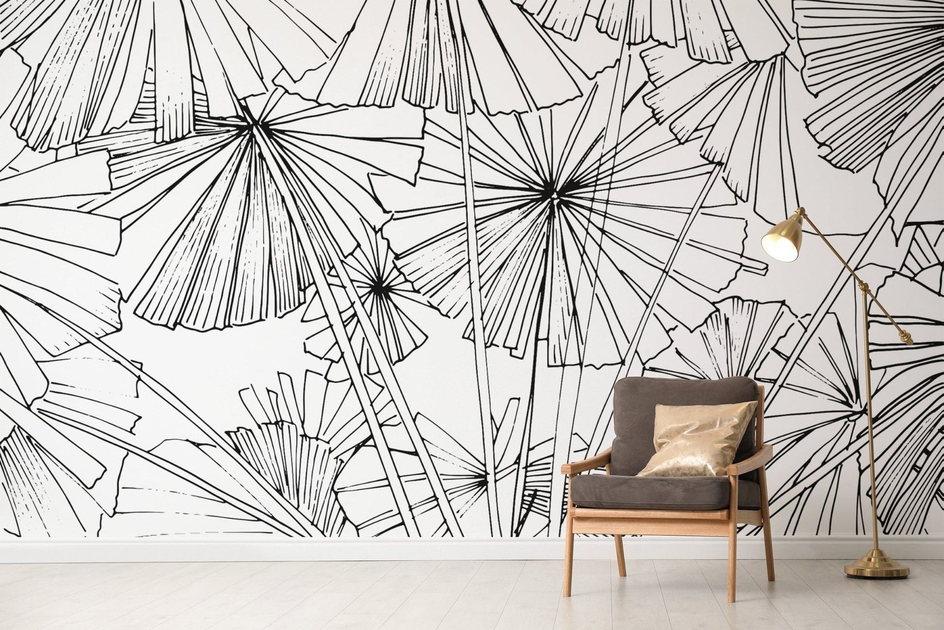 Intricate Palm Fronds Mural Wallpaper
