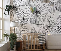 Artistic Palm Leaf Wall Mural Decor
