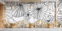 Monochrome Palm Leaf Sketch Wallpaper
