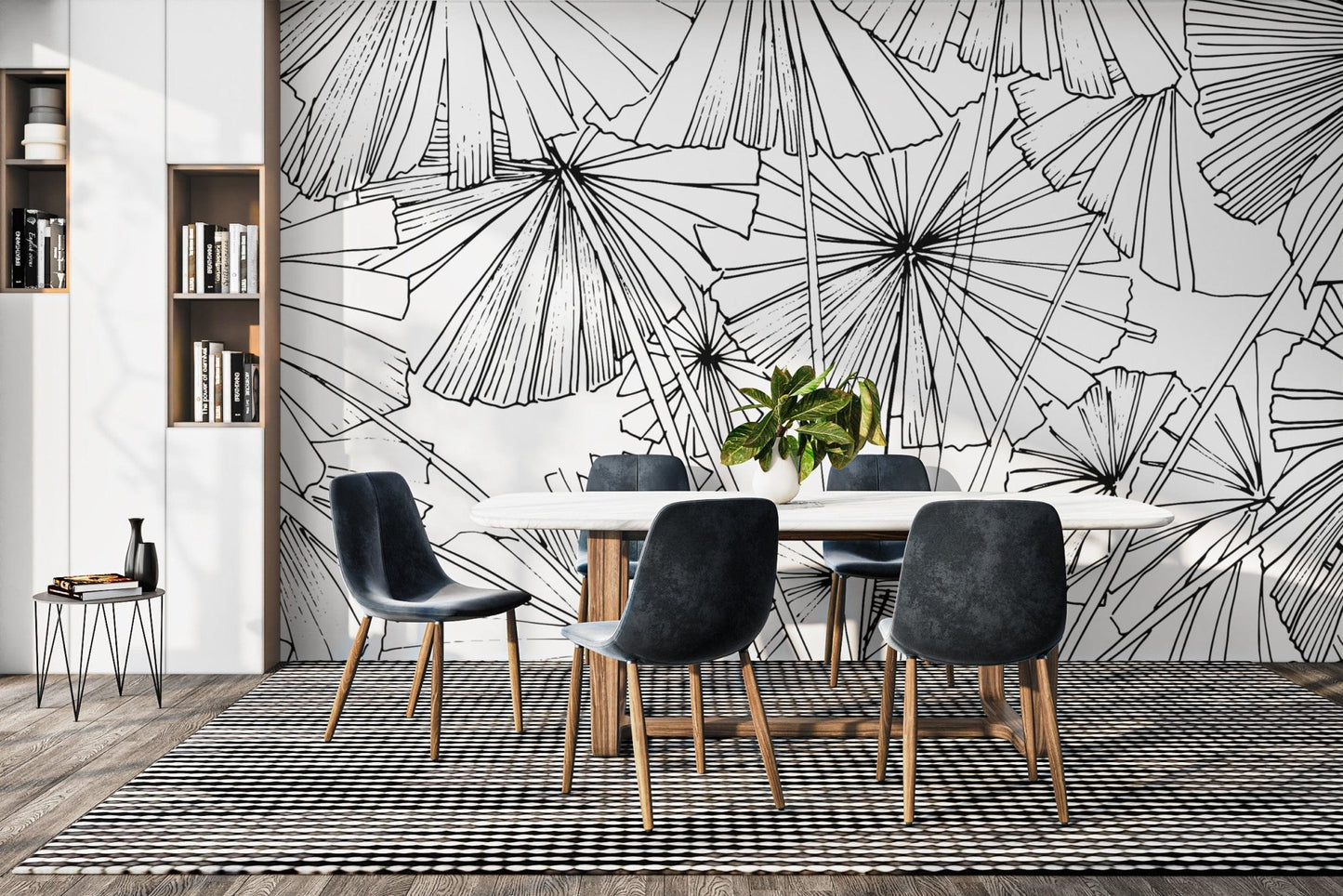 Elegant Palm Leaf Patterned Wallpaper

