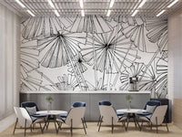 Nature-Inspired Hand-Drawn Palm Mural