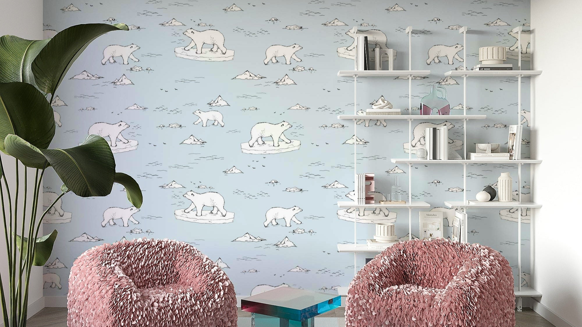 Close-up of a sketched polar bear pattern, GD4451