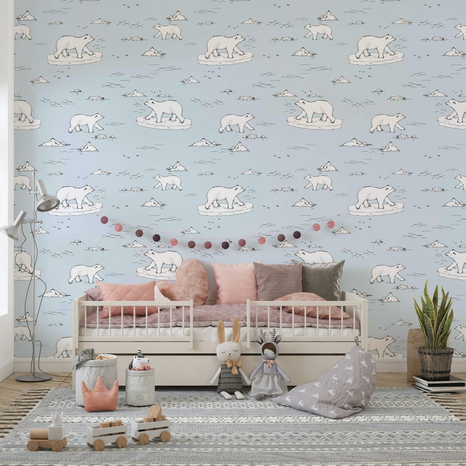 An interior with a peaceful and inviting accent wall

