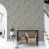Hand-drawn drink labels on stylish wall covering

