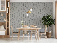 Sketch-style alcohol wallpaper in retro design

