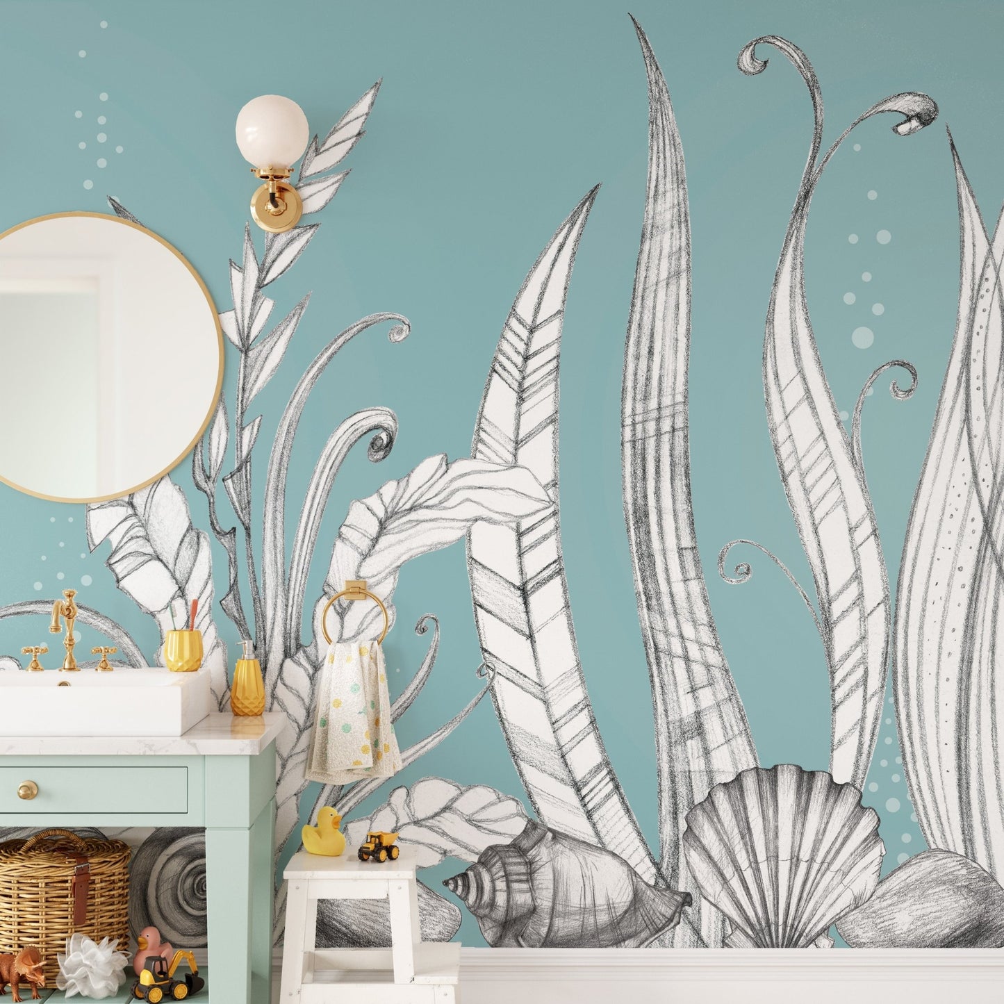 Hand drawn floral wallpaper murals - Giffywalls A814