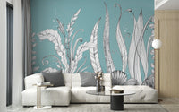 Hand drawn floral wallpaper murals - Giffywalls A814